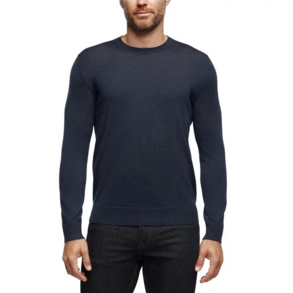 Banana Republic Navy‎ 100% Merino Wool Crewneck Lightweight Sweater Size Large